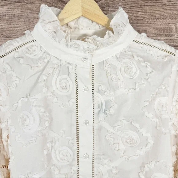 Garcia Floral Ribbon Blouse in Ivory Large - Picture 5 of 11